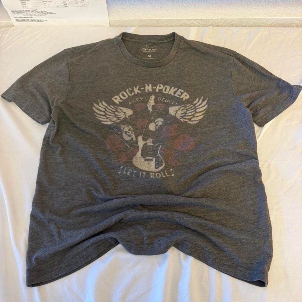 Lucky-brand Men's Grey T-shirt